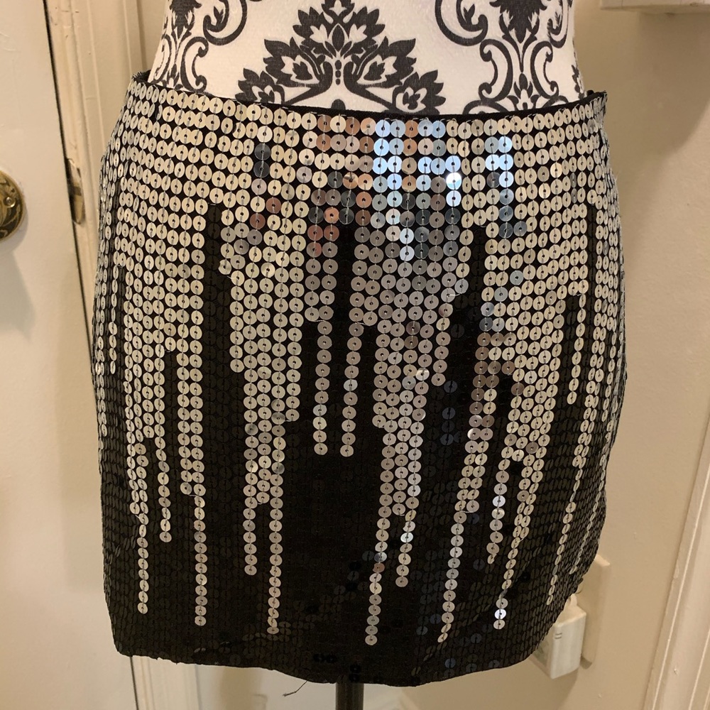 Black and Silver sequin mini skirt